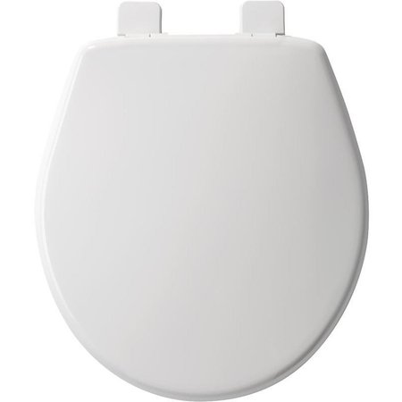 MAYFAIR Toilet Seat, Round, Plastic, White, TopTite Hinge 580ARSL 000